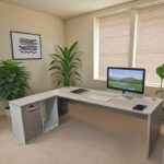 Professional work corner desk Armadi in sonoma-white 180x160x75cm