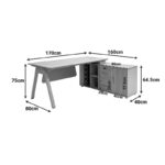 Professional reversible work desk Stark corner in oak-beige shade 180x160x75cm - Слика 4