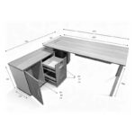 Professional reversible work desk Stark corner in oak-beige shade 200x180x75cm - Слика 4