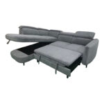 Right corner sofa-sofabed Napia anthracite fabric 249x210x98cm - Image 3