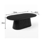 Aithra coffee table black solid mango wood 120x60x42cm - Image 5