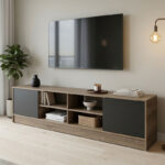 Tivia TV cabinet sonoma-anthracite 180x35x41.5cm