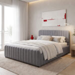 Myrelia bed grey fabric 150x200cm