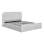 Semi double bed with storage space Bendy gray beige fabric 120x200cm - Image 4
