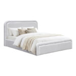 Double bed with storage space Bendy gray beige fabric 160x200cm - Image 3