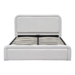 Double bed with storage space Bendy gray beige fabric 160x200cm - Image 5
