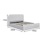 Double bed with storage space Bendy gray beige fabric 160x200cm - Image 6