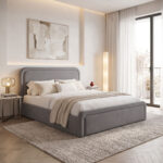 Double bed with storage space Bendy anthracite fabric 160x200cm