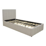 Single bed Rovio gray beige fabric 100x200cm - Слика 2