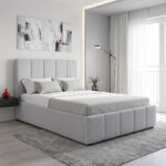 Single bed Rovio grey fabric 100x200cm
