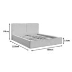 Double bed Zento gray beige fabric 160x200cm - Слика 5