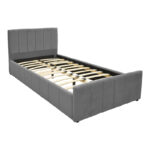 Single bed Doulia anthracite velvet 100x200cm - Слика 2