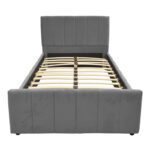 Single bed Doulia anthracite velvet 100x200cm - Слика 4