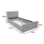Single bed Doulia anthracite velvet 100x200cm - Слика 6