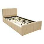 Single bed Doulia beige velvet 100x200cm - Слика 2