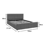 Double bed Doulia anthracite velvet 150x200cm - Слика 5