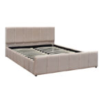 Double bed Doulia beige velvet 150x200cm - Слика 3