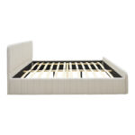 Double bed Myrelia gray beige fabric 160x200cm - Image 3