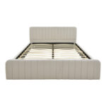Double bed Myrelia gray beige fabric 160x200cm - Image 4