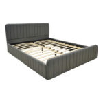 Double bed Myrelia anthracite fabric 160x200cm - Image 2