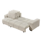 Corner sofa bed reversible corner Belda with storage space cream fabric 246x138x82cm - Image 2