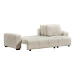 Corner sofa bed reversible corner Belda with storage space cream fabric 246x138x82cm - Image 4