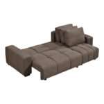 Corner sofa bed reversible corner Belda with storage space dark brown fabric 246x138x82cm - Image 2
