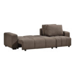 Corner sofa bed reversible corner Belda with storage space dark brown fabric 246x138x82cm - Image 4