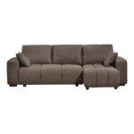 Corner sofa bed reversible corner Belda with storage space dark brown fabric 246x138x82cm - Image 6