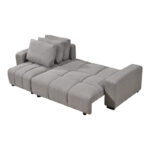 Corner sofa bed reversible corner Belda with storage space grey fabric 246x138x82cm - Image 2