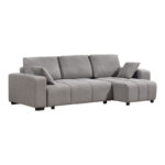 Corner sofa bed reversible corner Belda with storage space grey fabric 246x138x82cm - Image 3