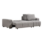 Corner sofa bed reversible corner Belda with storage space grey fabric 246x138x82cm - Image 4