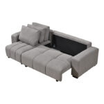 Corner sofa bed reversible corner Belda with storage space grey fabric 246x138x82cm - Image 5