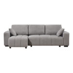Corner sofa bed reversible corner Belda with storage space grey fabric 246x138x82cm - Image 6