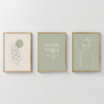 Wall art in frame Veyra triptyque with digital print 33x1.5x48cm