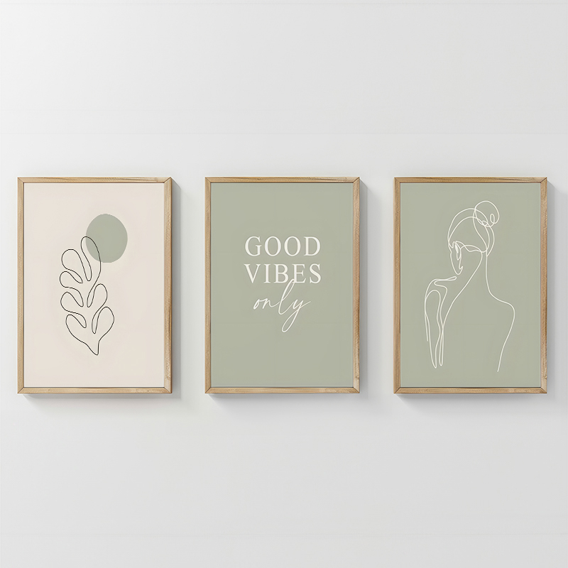 Wall art in frame Veyra triptyque with digital print 33x1.5x48cm Wall art in frame Veyra triptyque with digital print 33x1.5x48cm - Слика 1