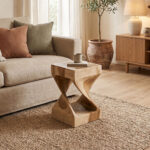 Stool Table Cabair suar wood in natural shade 30x30x46cm