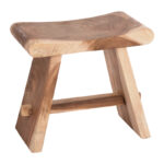 Saddle stool suar wood in natural shade 50x30x50cm - Слика 2