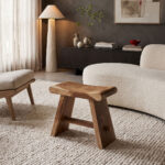 Saddle stool suar wood in natural shade 50x30x50cm