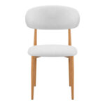 Chair Kaourt grey fabric with metal natural color leg 49x55x80cm - Image 4