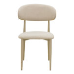 Chair Kaourt beige fabric with metal cream color leg 49x55x80cm - Image 5