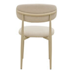 Chair Kaourt beige fabric with metal cream color leg 49x55x80cm - Image 6