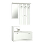 Entrance unit Jentia with mirror white MDF 113x100x89cm - Image 2