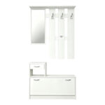 Entrance unit Jentia with mirror white MDF 113x100x89cm - Image 3