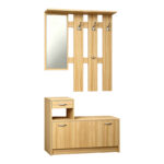Entrance unit Jentia with mirror sonoma MDF 113x100x89cm - Image 2