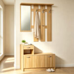Entrance unit Jentia with mirror sonoma MDF 113x100x89cm