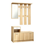 Entrance unit Jentia with mirror sonoma with white MDF 113x100x89cm - Image 2