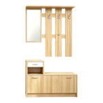 Entrance unit Jentia with mirror sonoma with white MDF 113x100x89cm - Image 3