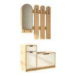 Entrance unit Kenty with mirror sonoma with white MDF 100x28x110cm - Image 2