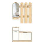Entrance unit Kenty with mirror sonoma with white MDF 100x28x110cm - Image 3